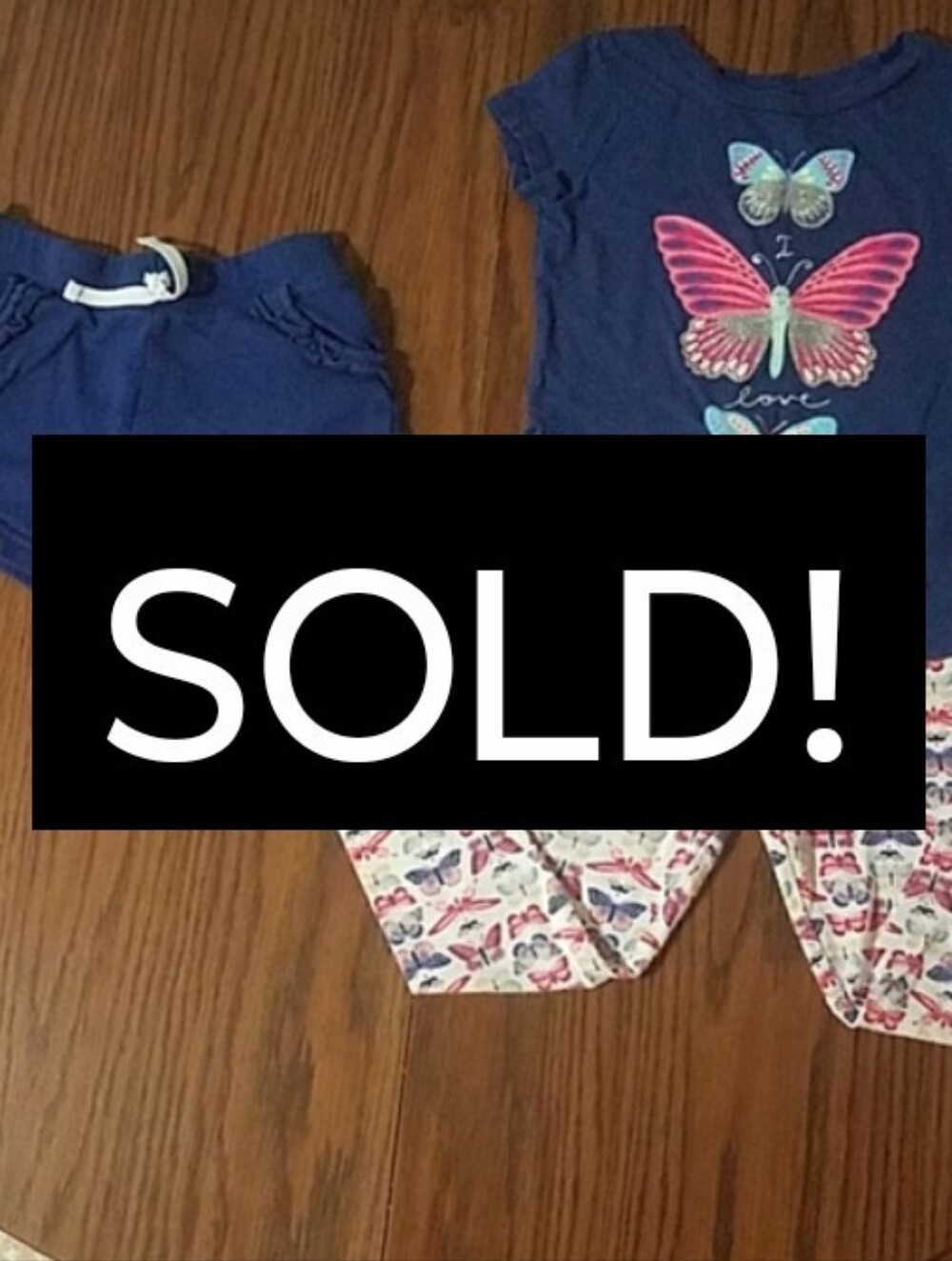 Carter's 4T girl 3pc butterfly outfit